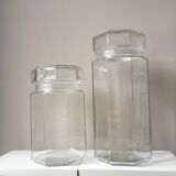 Lot of octagonal end glass jars
