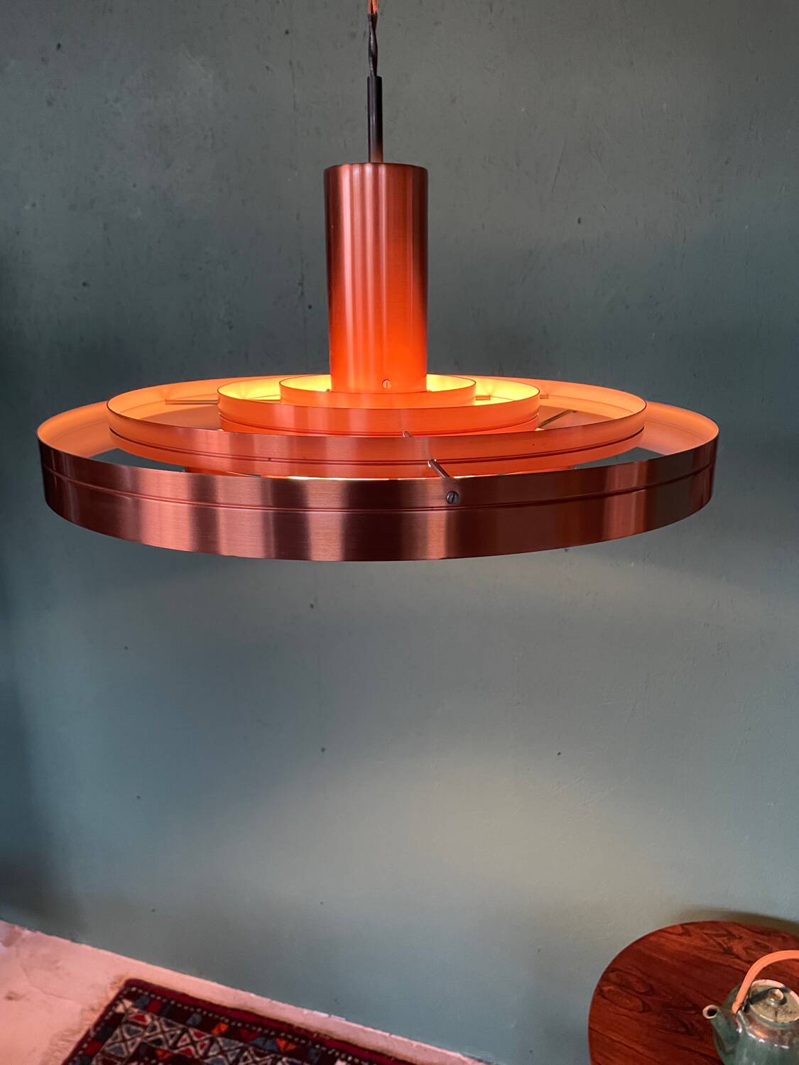 Vintage 1960s Fibonacci pendant in copper by Sofus Frandsen for Fog and Mørup