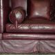 Victorian Knole canapé restored in leather with feather cushions.
