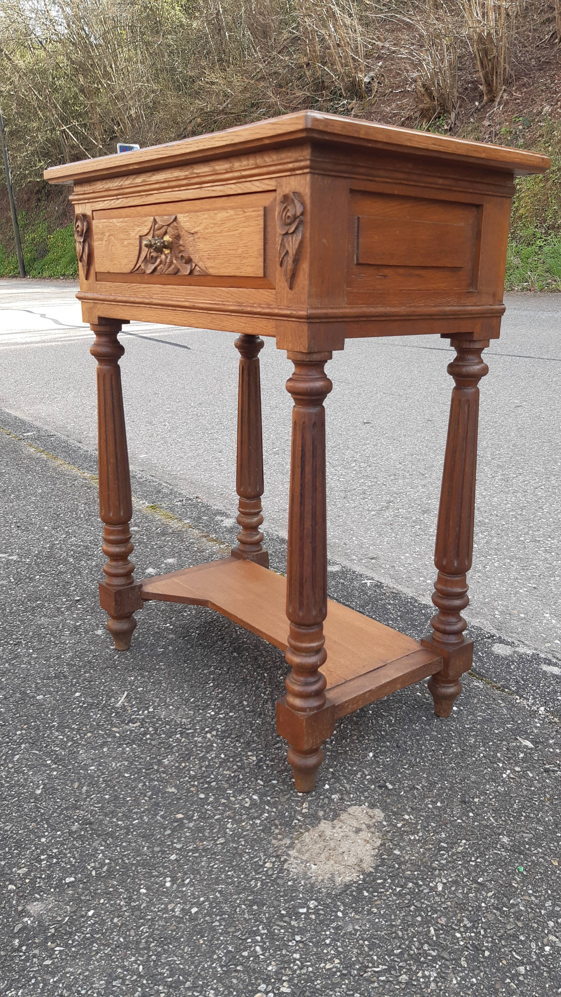 Art Deco console in solid oak