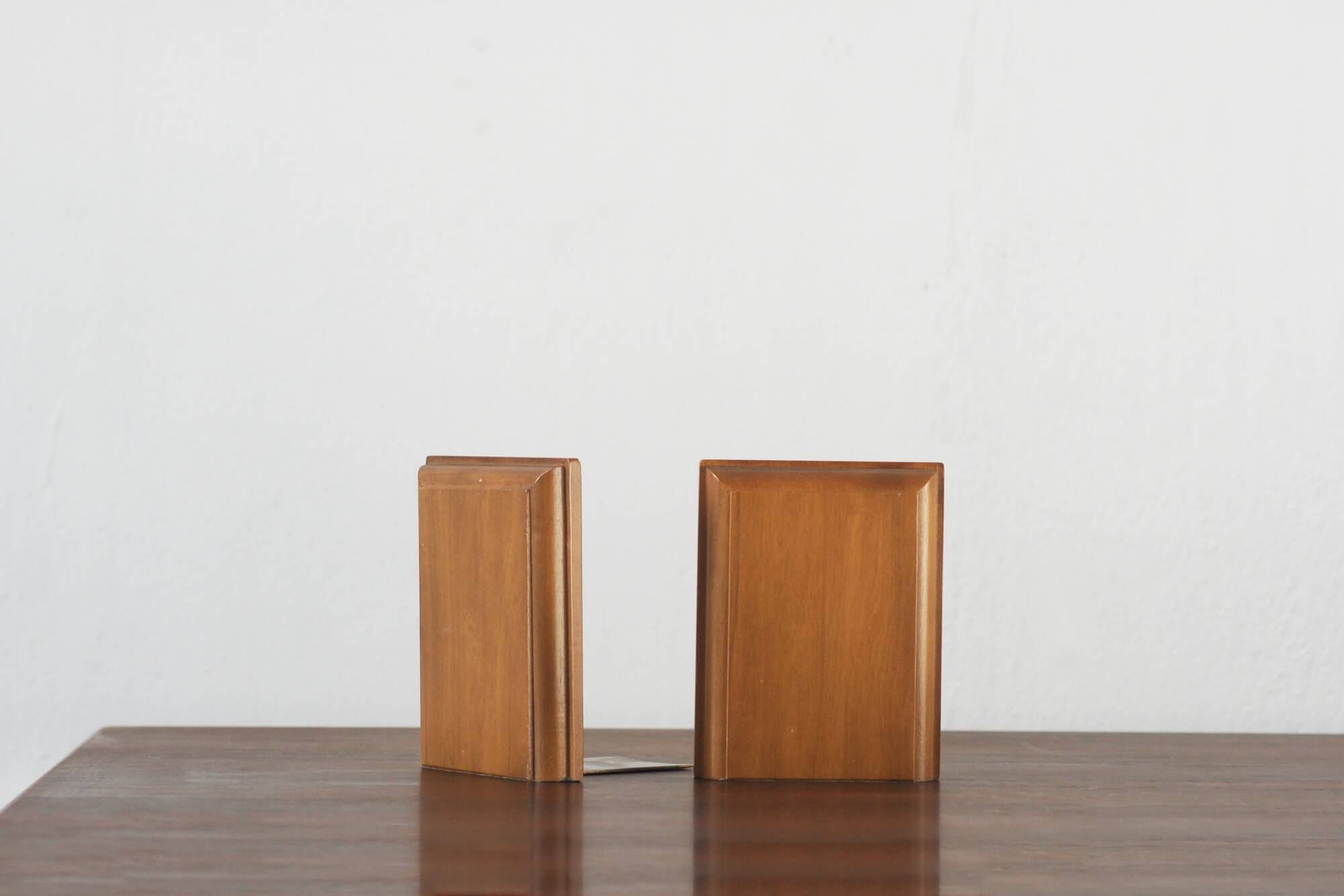 Serre-livres en bois style années 60, lot de 2