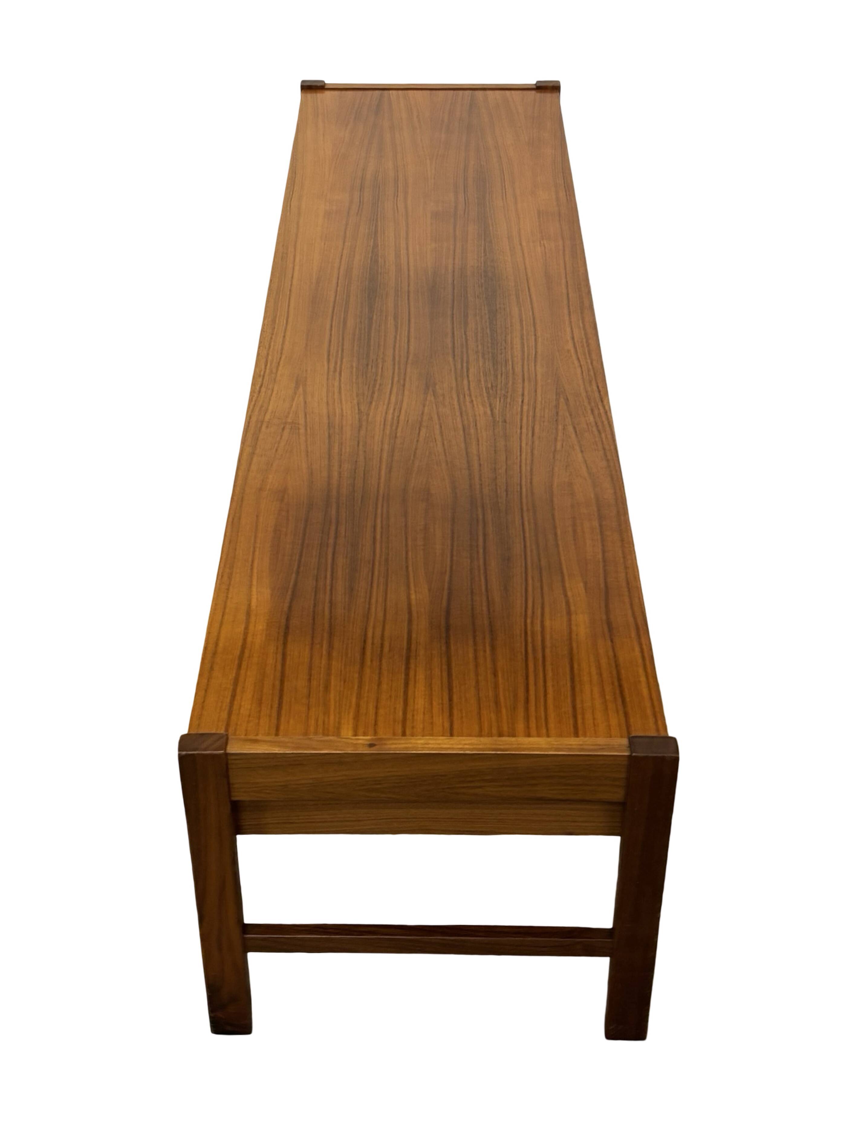 Vintage low sideboard with drawers 70's walnut veneer design