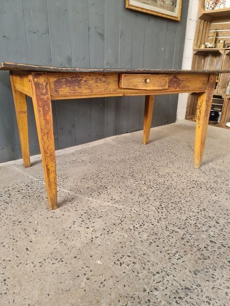 Wooden farmhouse table top black patina