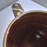 Pitcher "barrel" glazed terracotta