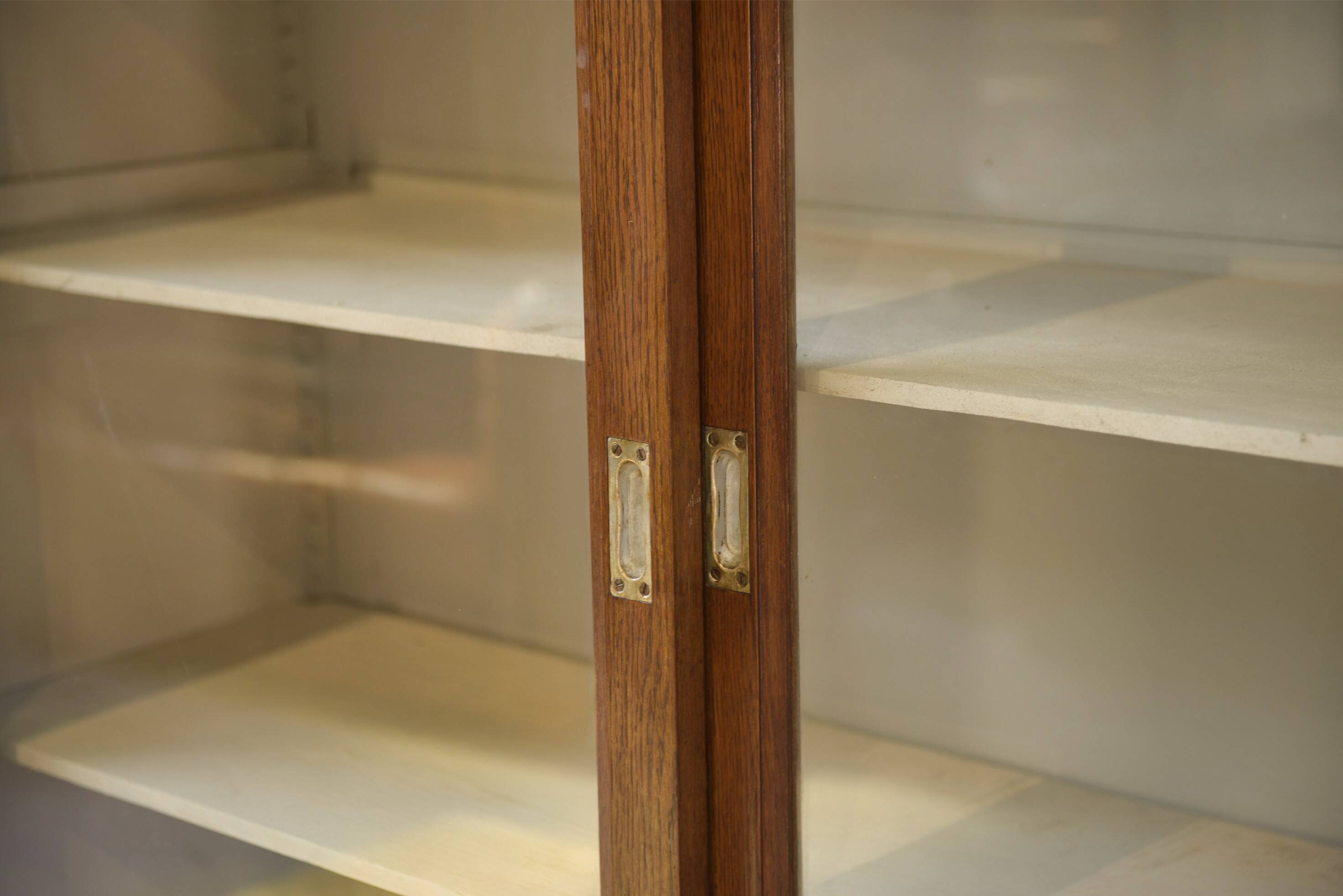 1940s oak display cabinet