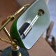 Lampe de banquier socle en marbre vert