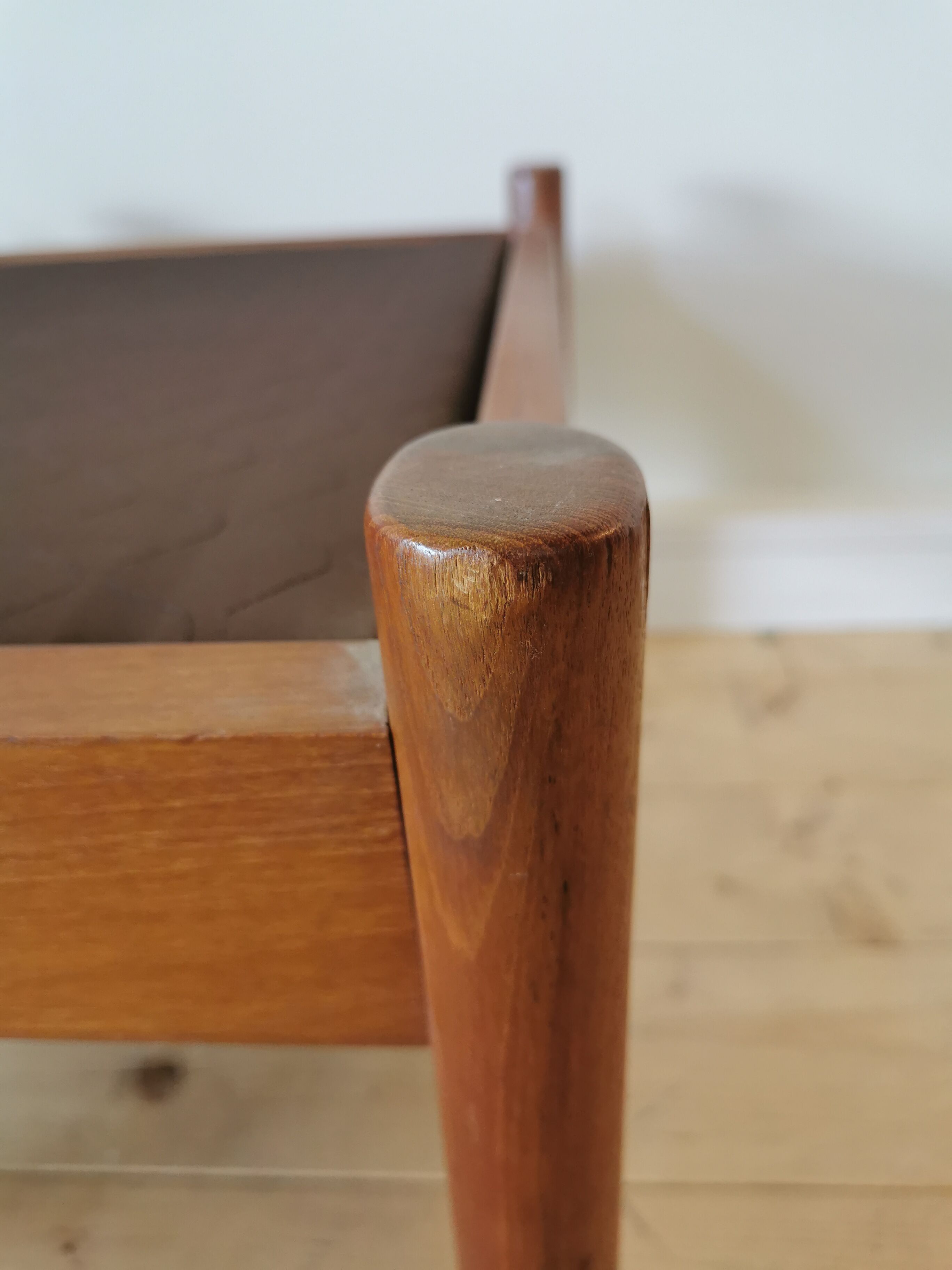 Pair of Dyrlund leather footrest 60s leather