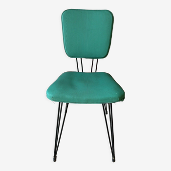 Green chair 50,60' "sif", eiffel metal legs, vintage pop decoration