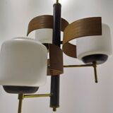 Opaline teck and brass hanging