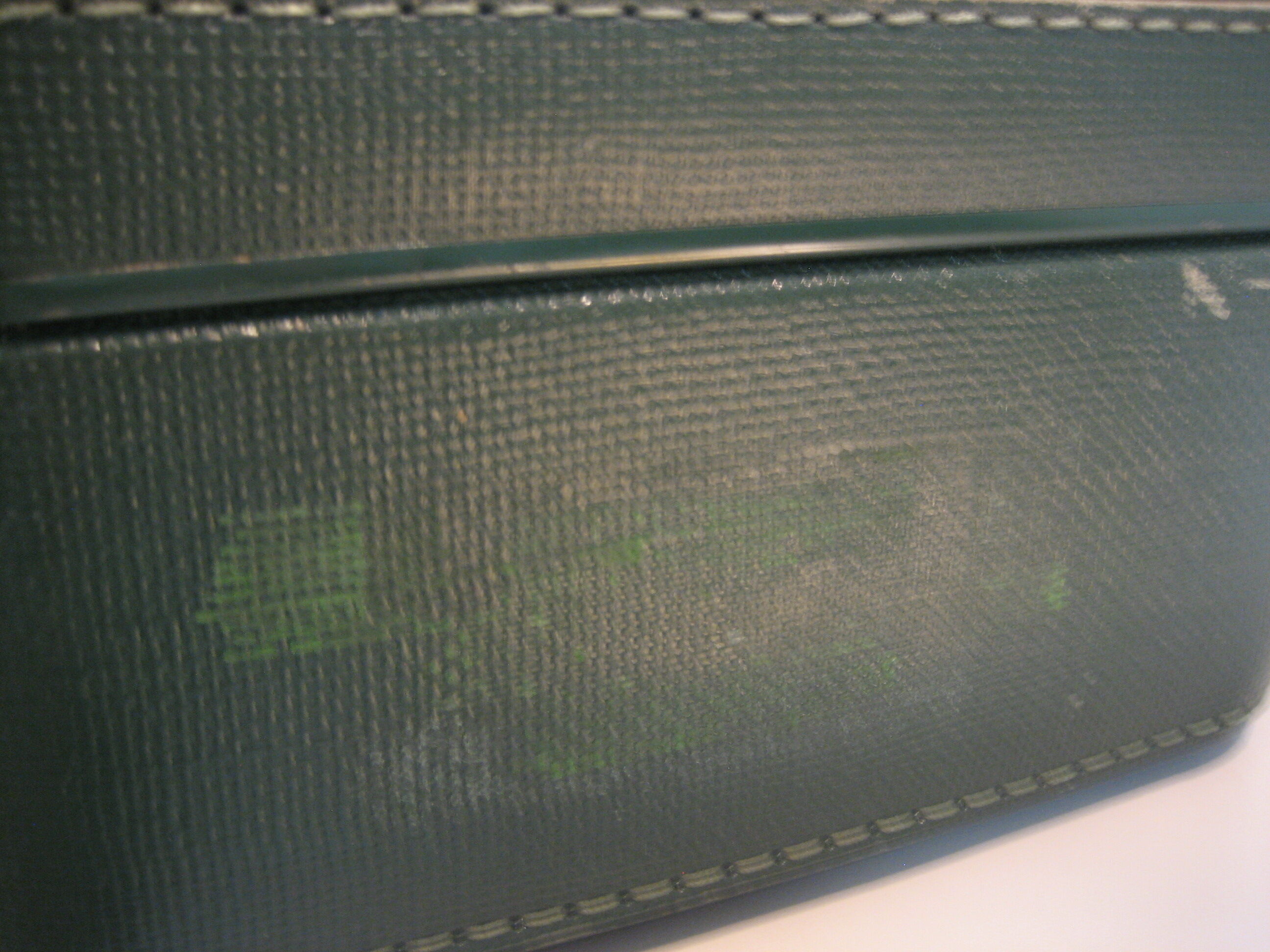 Dark green suitcase