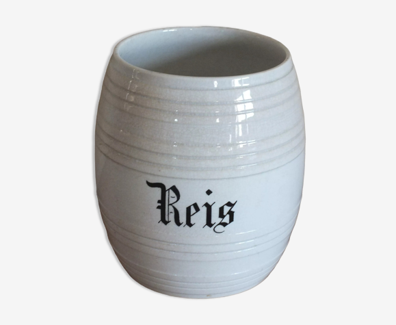 Pot à épice 'tonneau' Sarreguemines blanc à riz