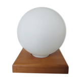 Scandinavian wood and white opaline 70s
