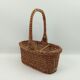 Wicker bottle holder one handle and 3 compartments