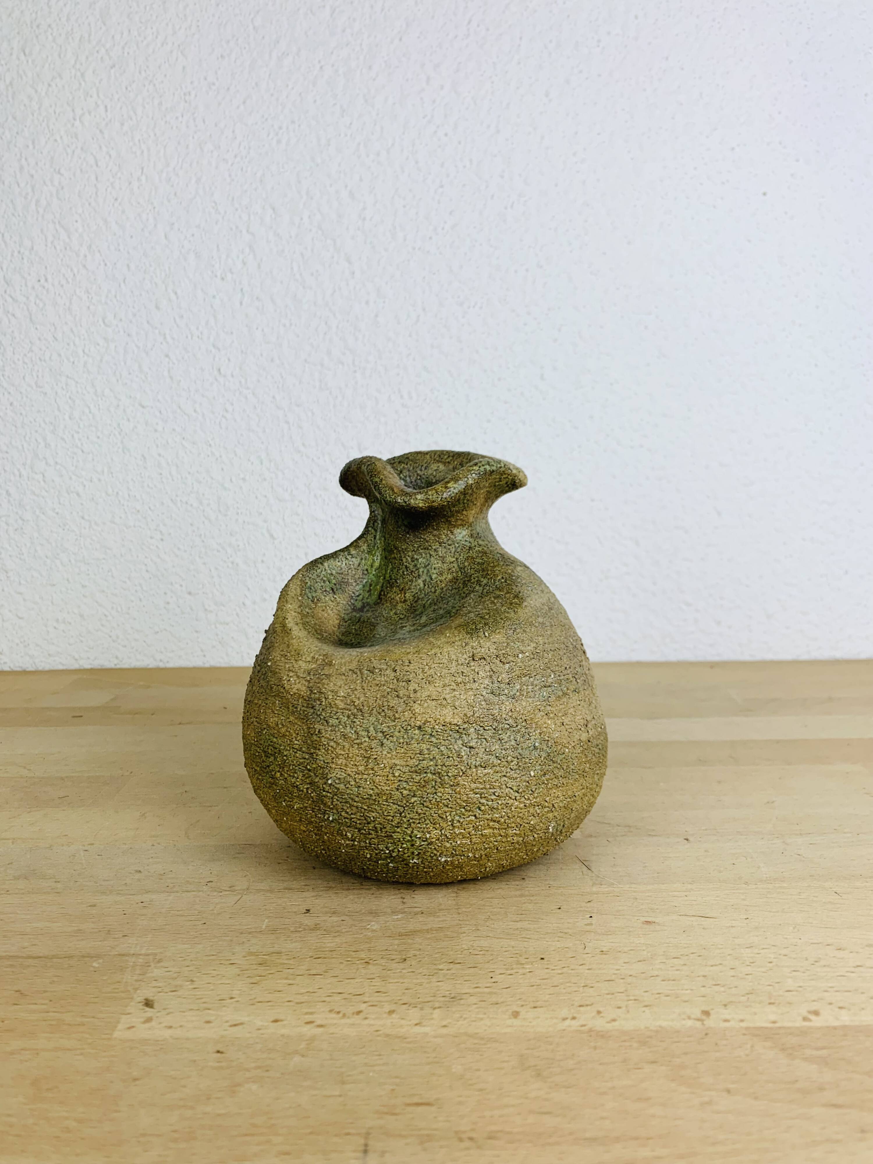 Vase boule forme libre grès vintage