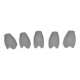 Set of 5 opaline glass tulips
