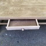 19th century solid oak extendable farmhouse table with drawer 200cm
