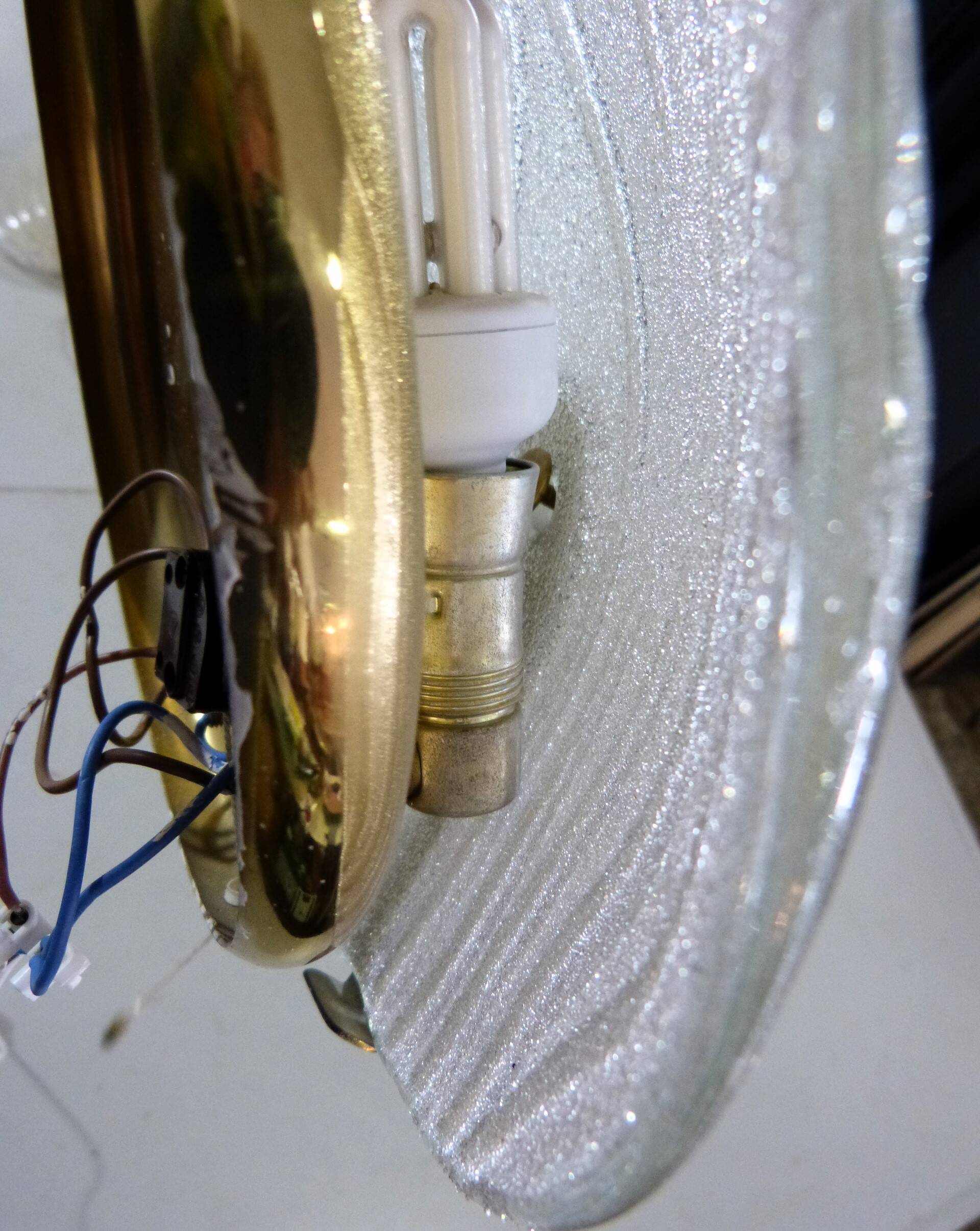 Set of 2 Murano glass wall lamps by Hillebrand 1960’s