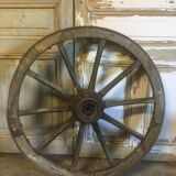 Oak and metal cart wheel