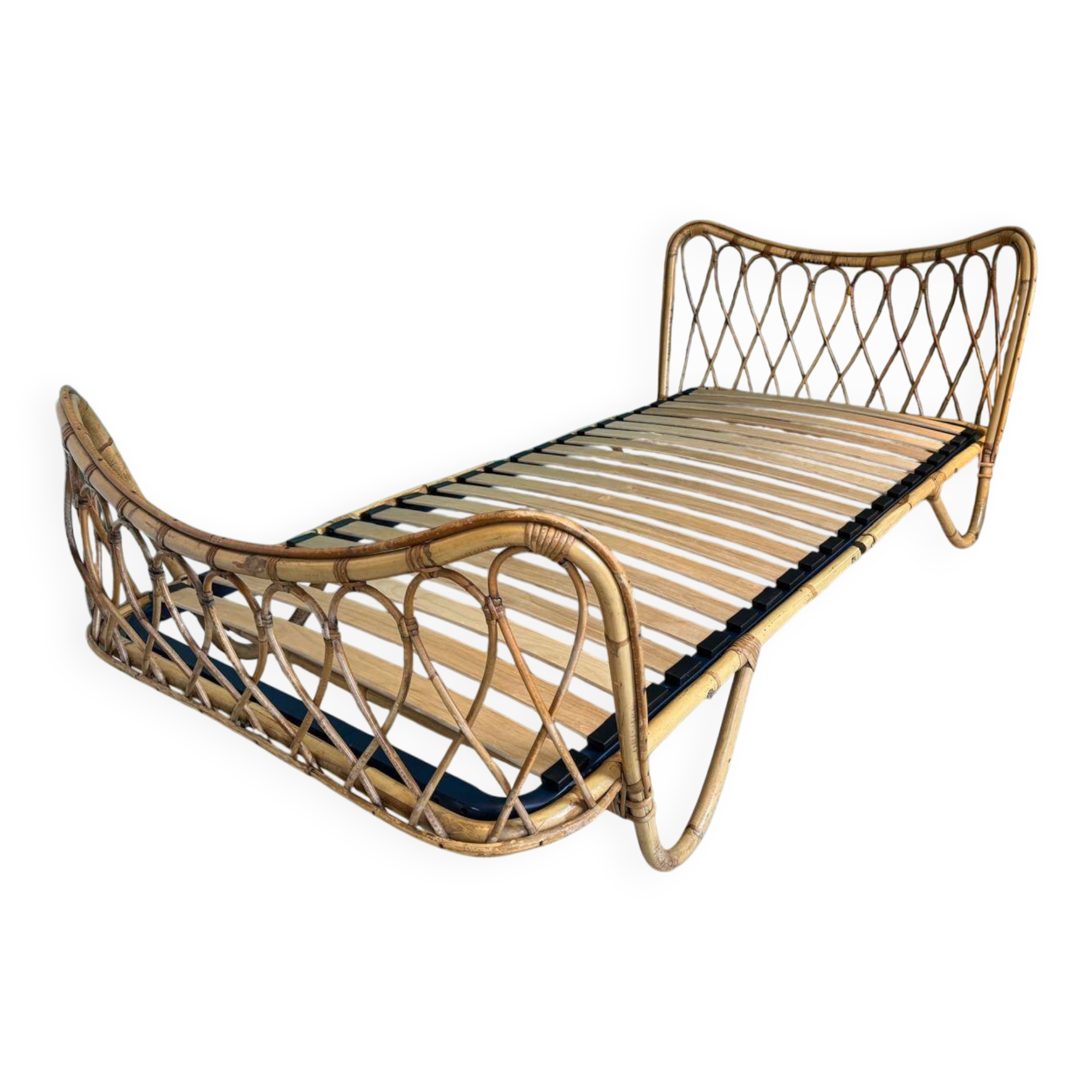 Vintage rattan bed