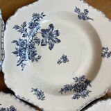 Deep ironstone plates, Saxony pattern
