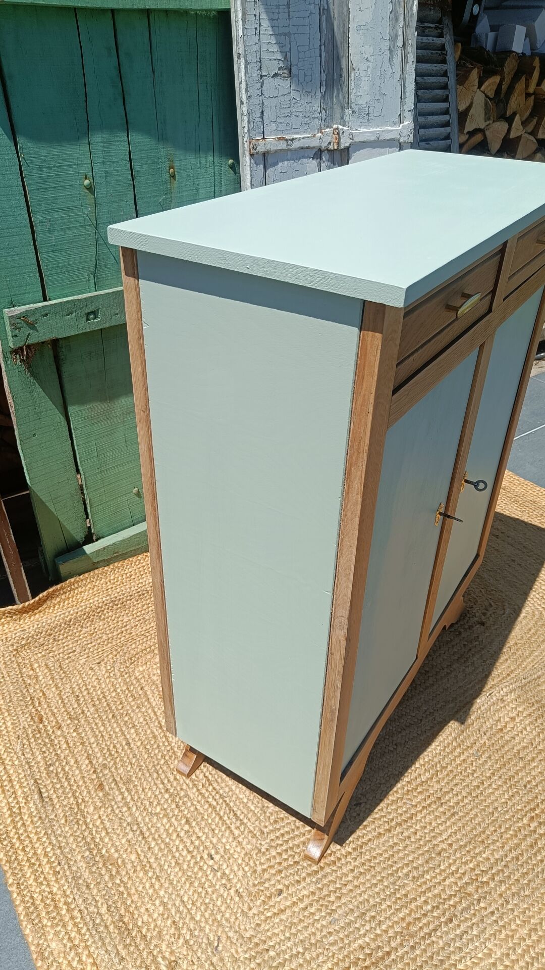 Revalued wood and green buffet