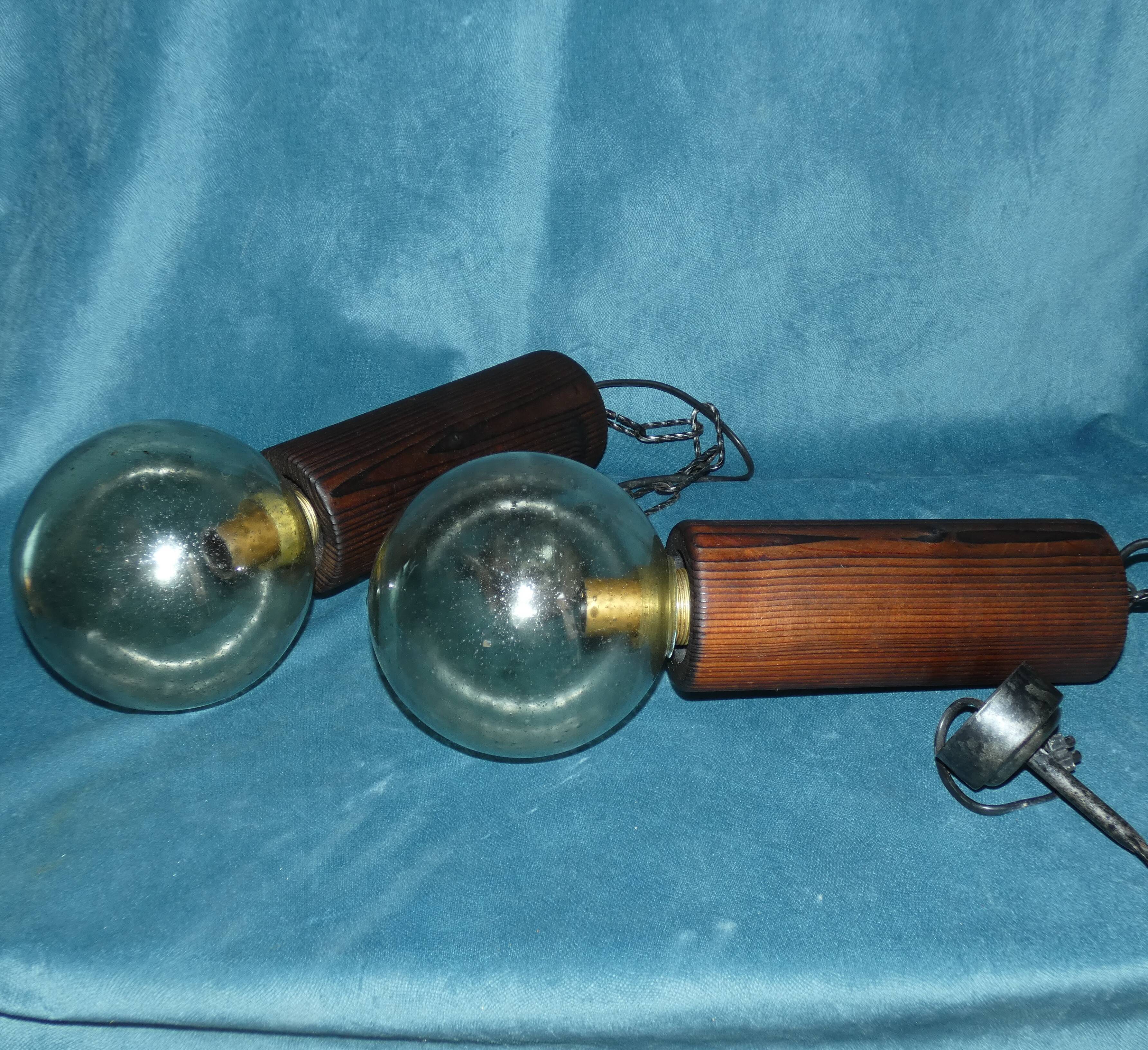 Pair pendants brutalist style 1970