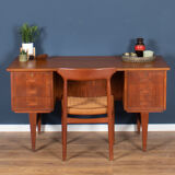 Retro danish 1960s mid century two sided desk with bookcase