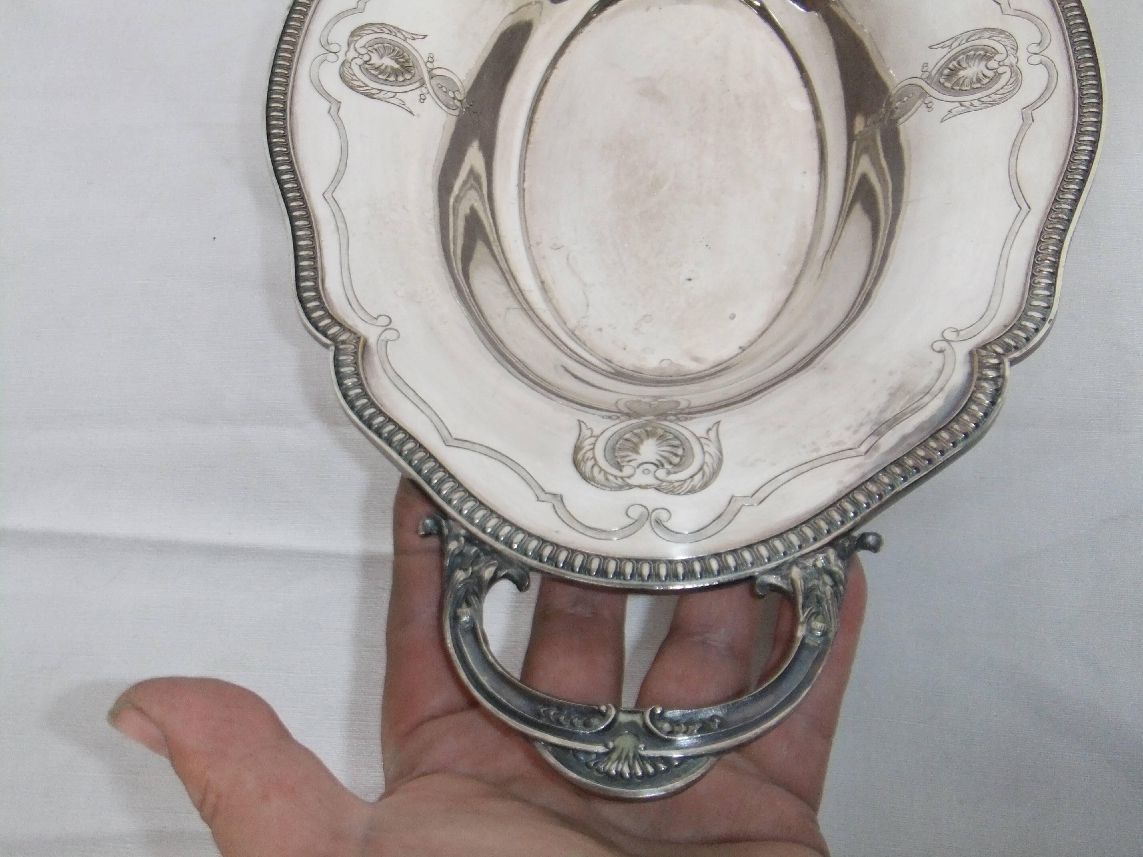 Service silver metal punch bird Phoenix tray handle