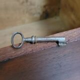 Naval officer's chest in solid mahogany-stained wood