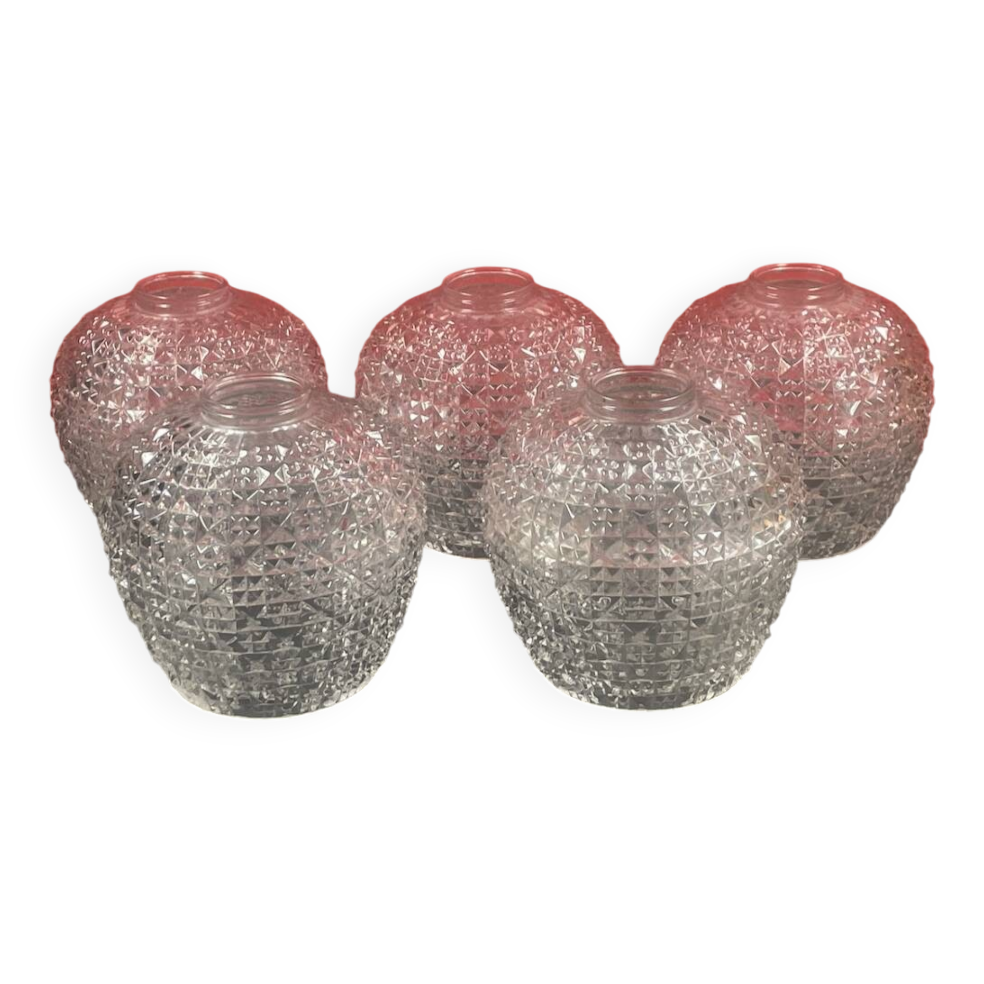 Set of 5 cut glass pendants circa 1960/70