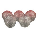 Set of 5 cut glass pendants circa 1960/70