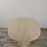 Oval coffee table in Italian design travertine from the 70s