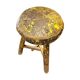 Tabouret en bois primitif sur trépied / hauteur 52 cm