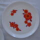3 flat plates Lotus arcopal france orange diameter 22.5 cm