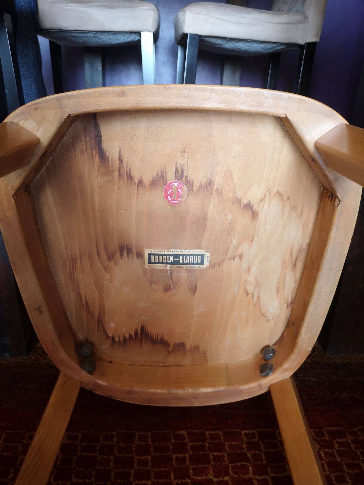 Horgen Glarus bistro chair, signed and made in Switzerland - 1950s