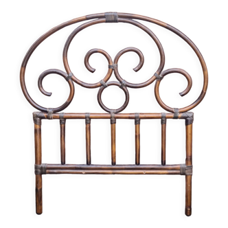 Vintage 60s bamboo rattan headboard