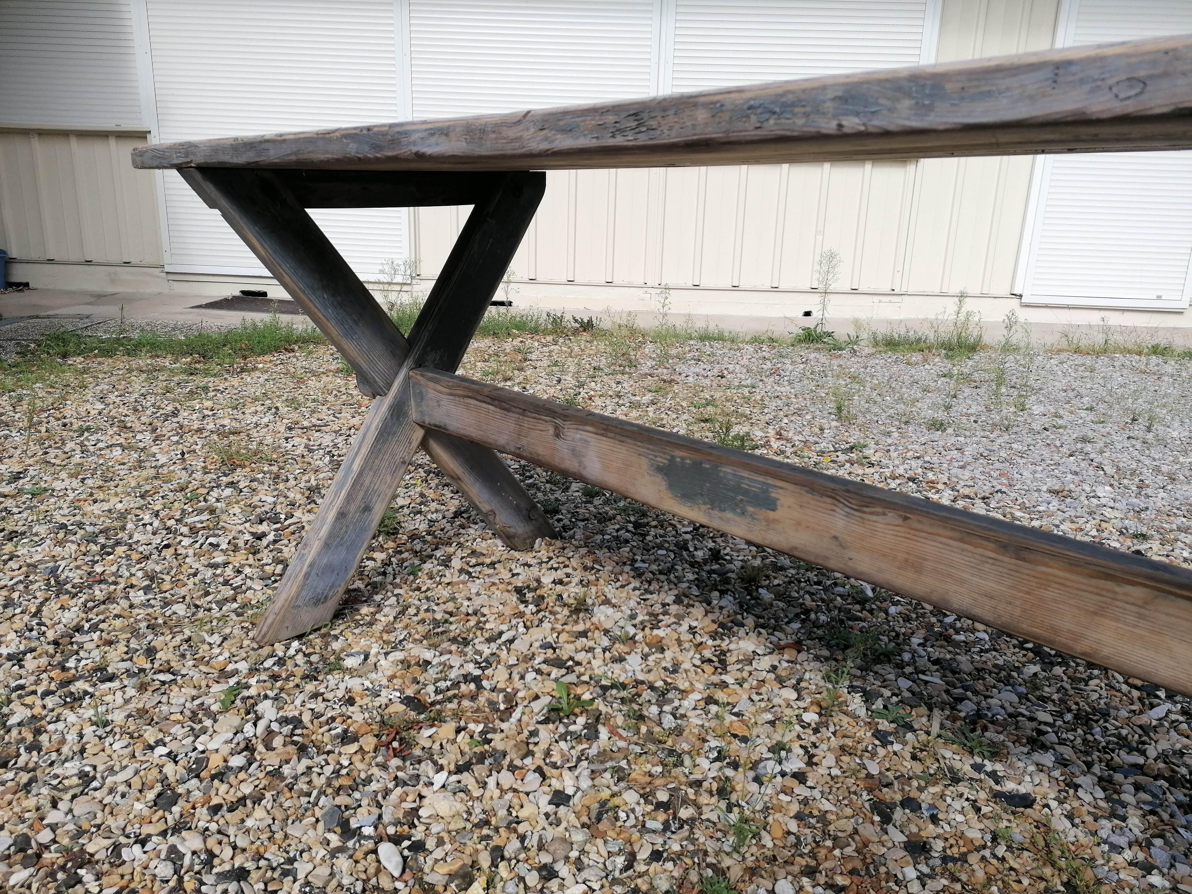 tAble vintage wooden farmhouse 2m, X feet