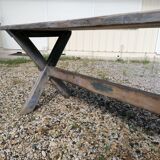 tAble vintage wooden farmhouse 2m, X feet