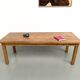 Solid oak farmhouse table, square legs.