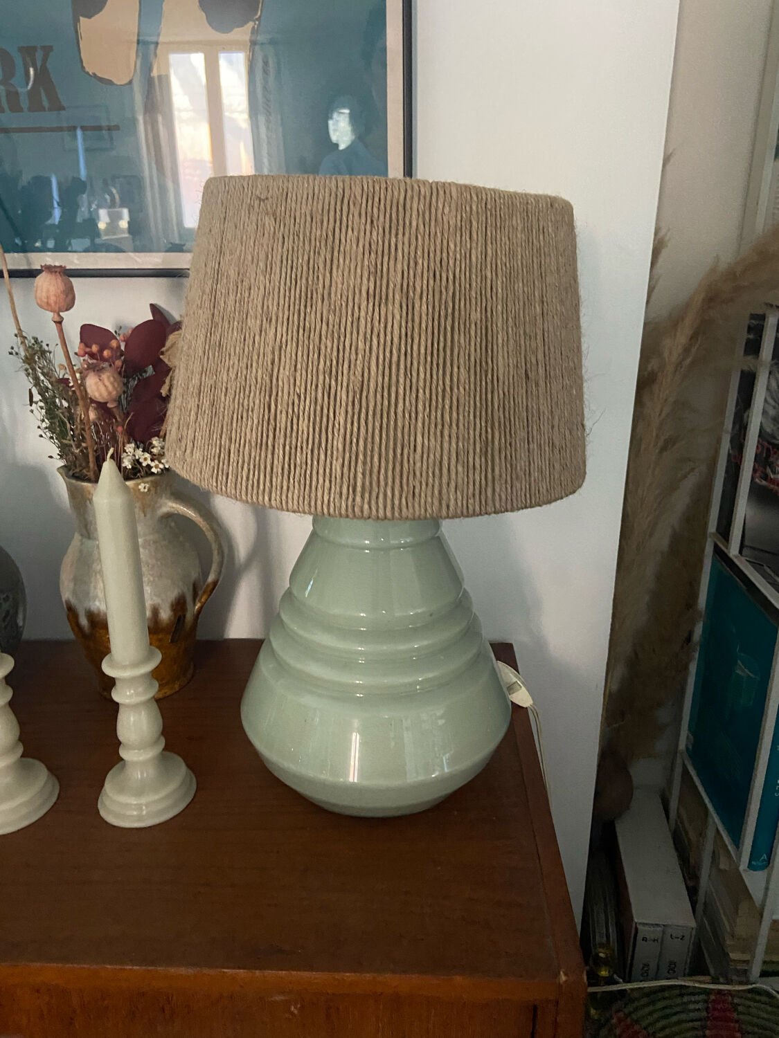 Glass lamp and rope Art Deco