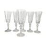 Service of 6 crystal flutes Lorraine