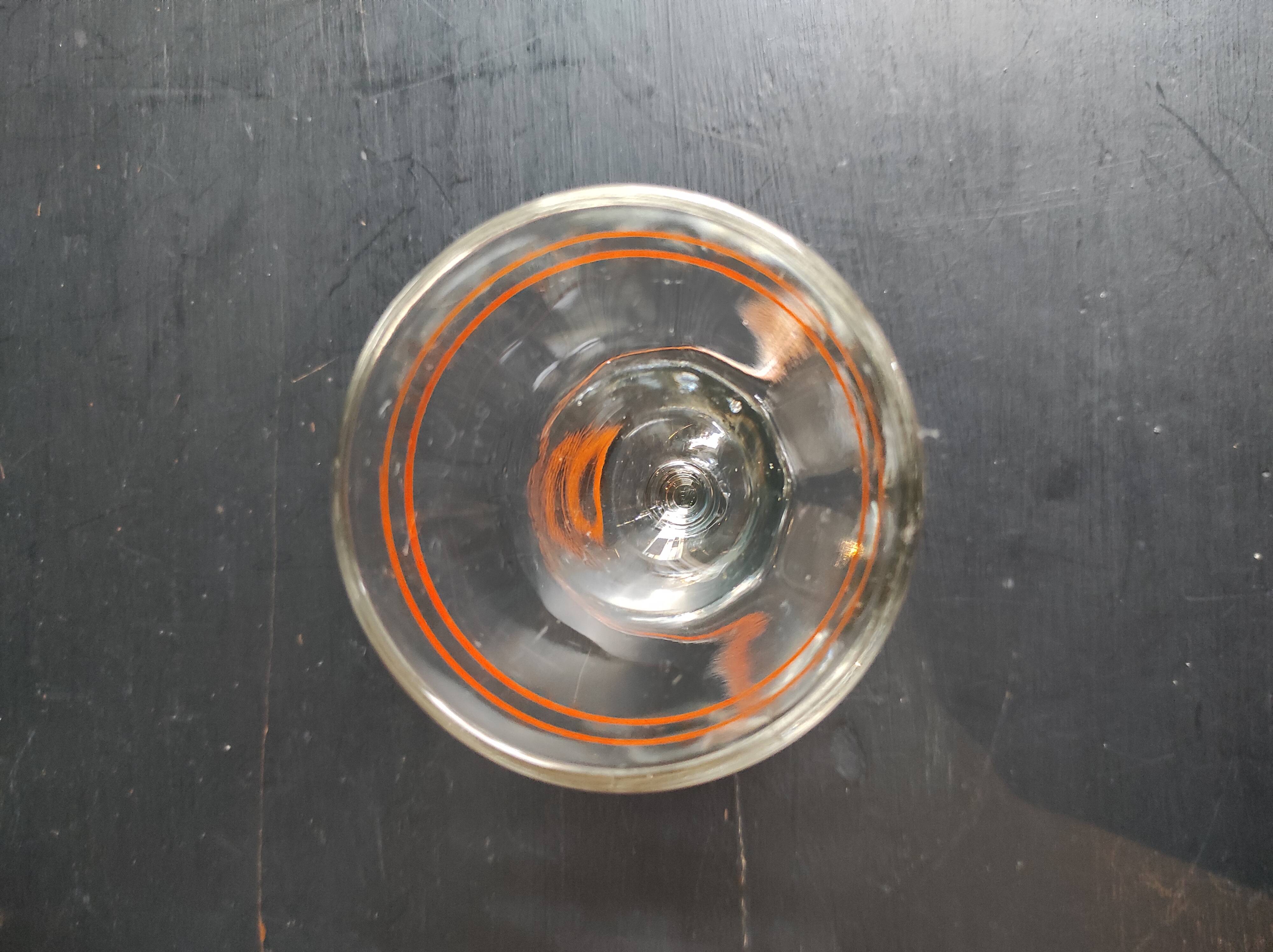 Set of six vintage French glasses for liquor