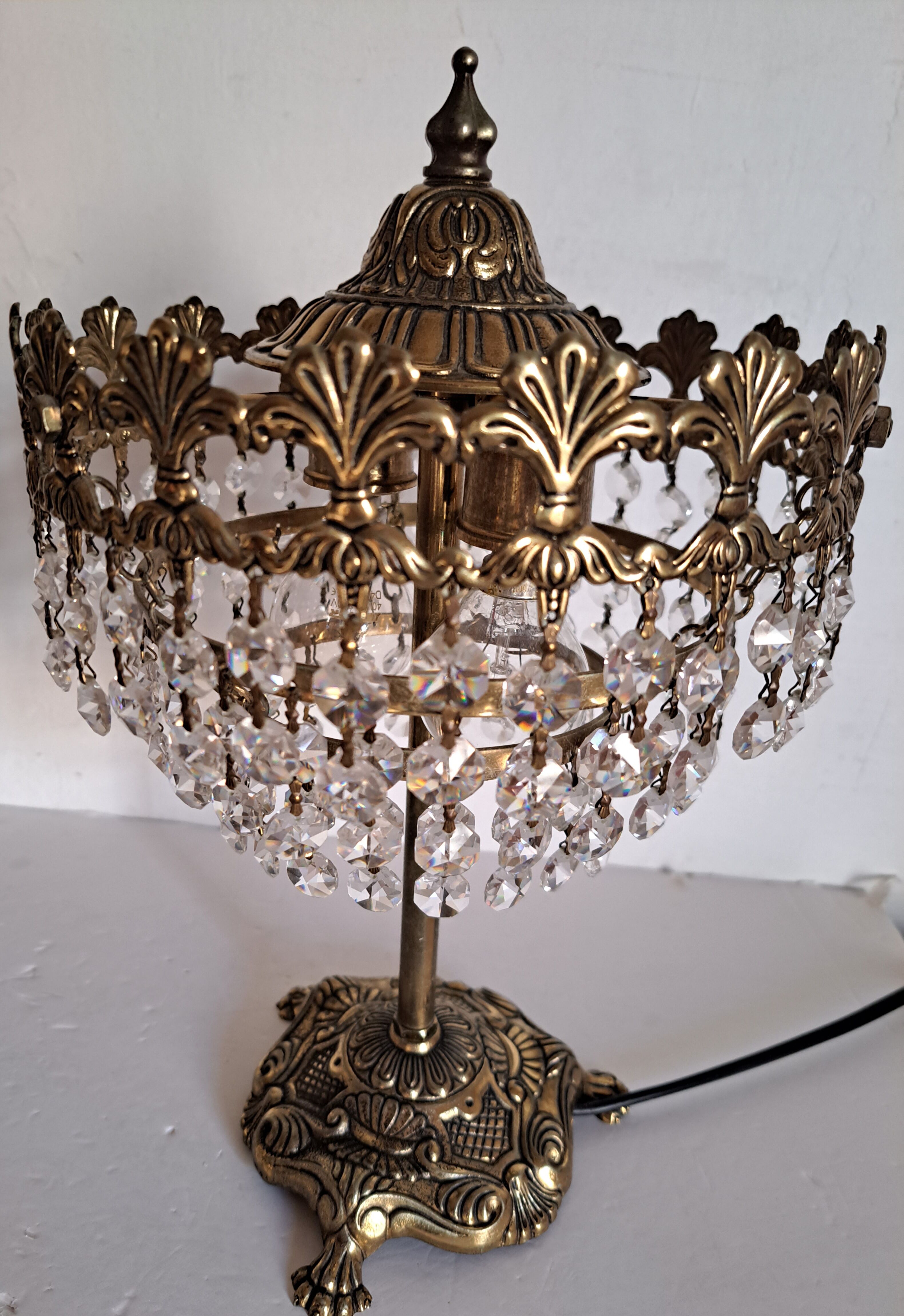 Pair of bedside lamps with tassels