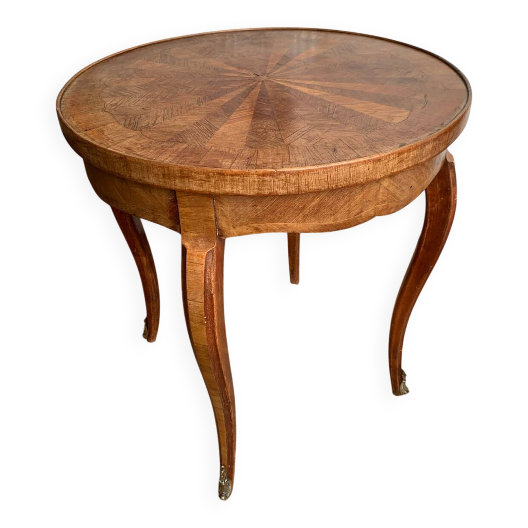 Table d'appoint, guéridon en marqueterie de bois