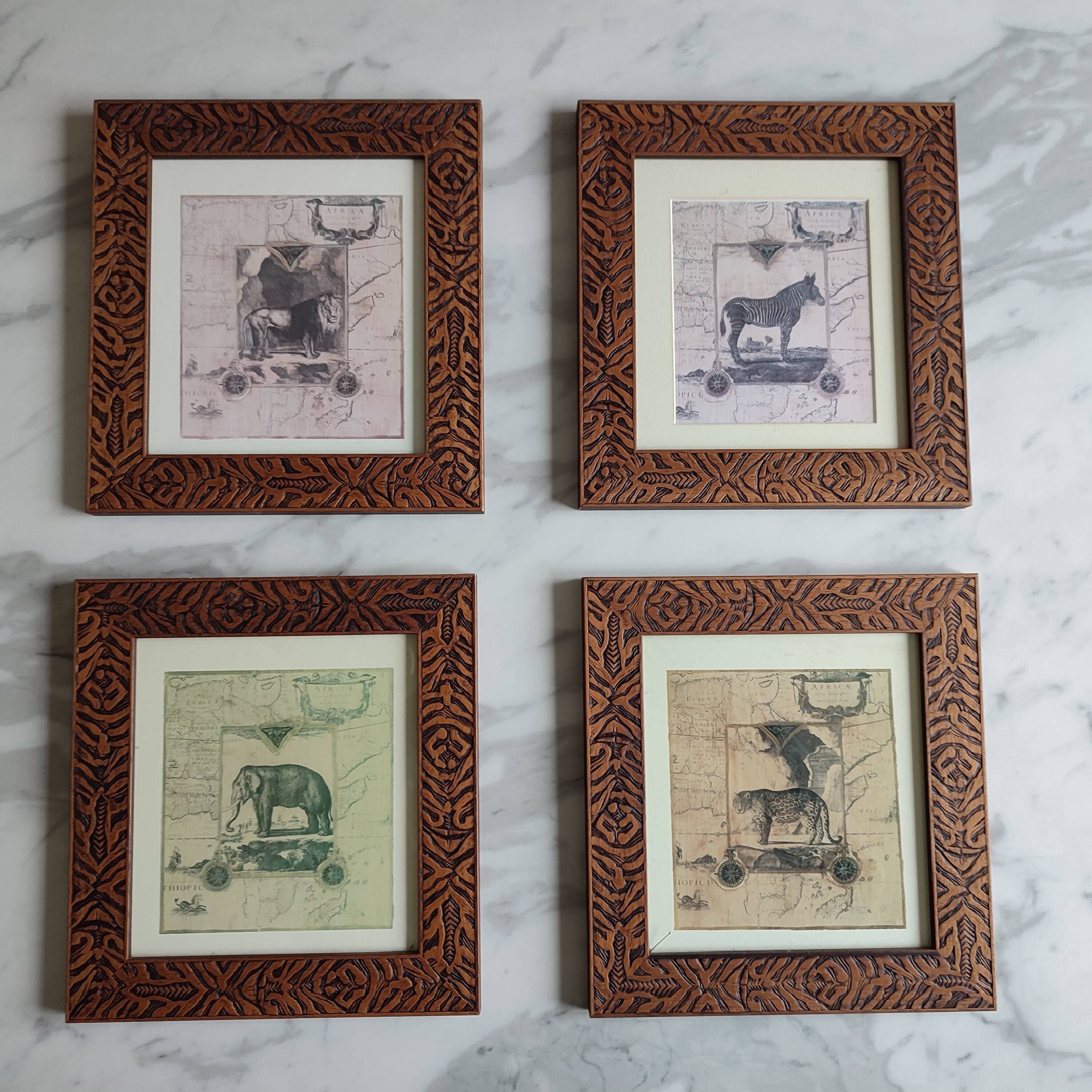 Set of 4 reproductions of engravings by Joyce Combs