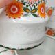 11 cups coffee and sugar pot décor lotus orange 70s