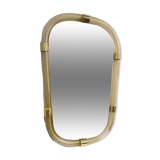 Impressive “Torciglione” Gold Murano Glass Wall Mirror in Barovier Style