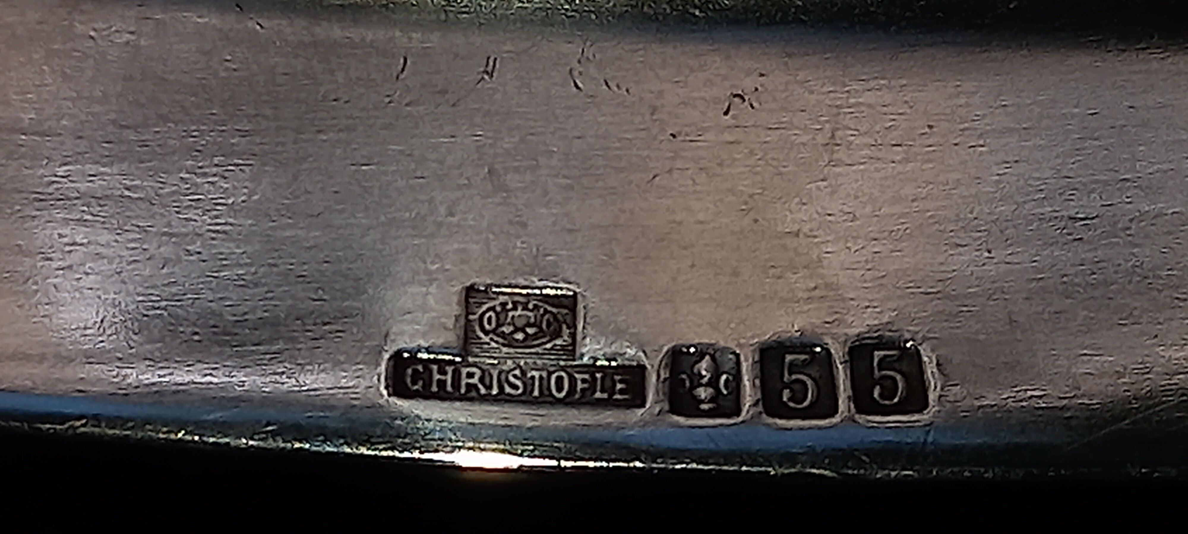 Christoffle oval silver metal top