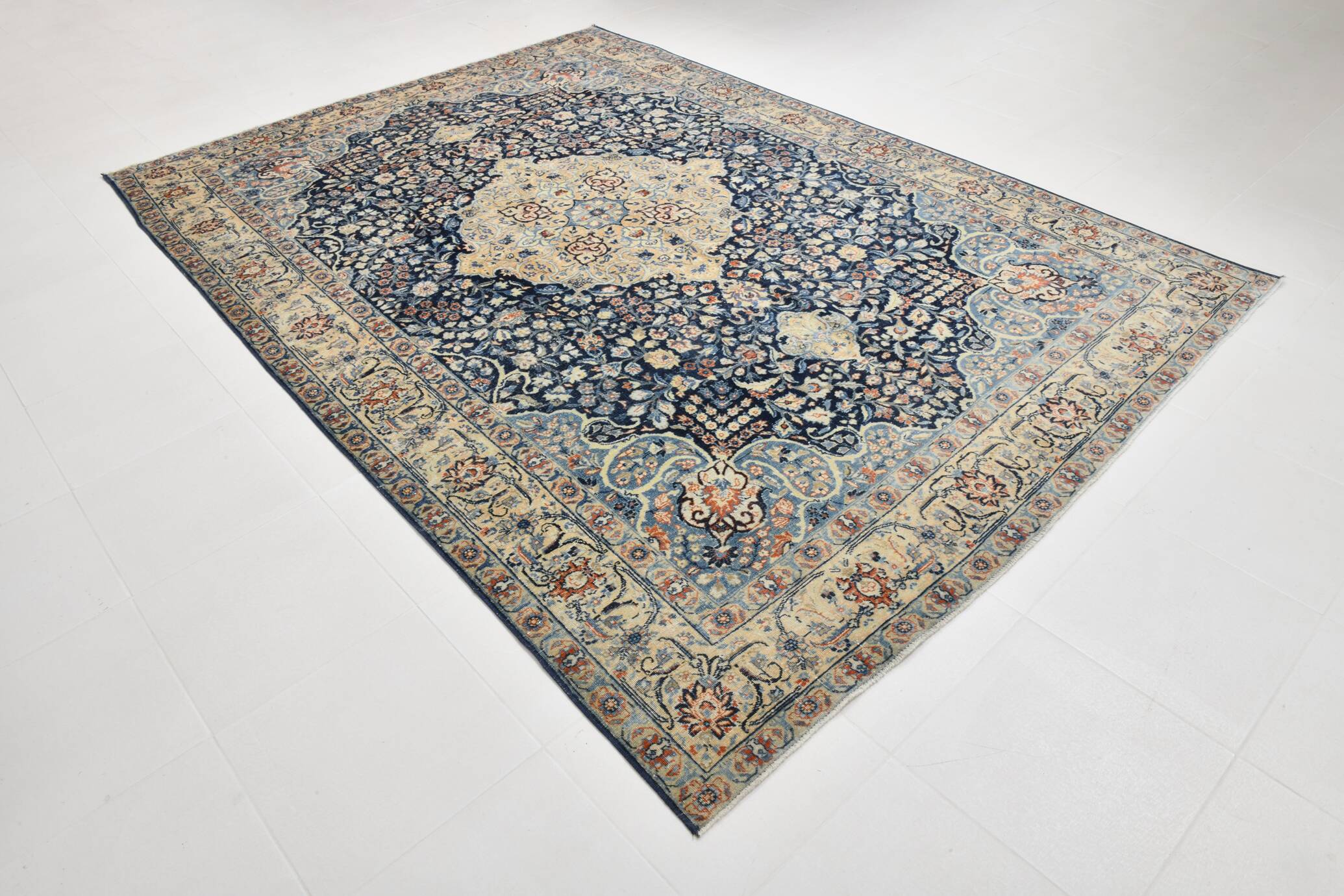 8x10 Oversize Navy Blue Persian Rug, 227x313Cm