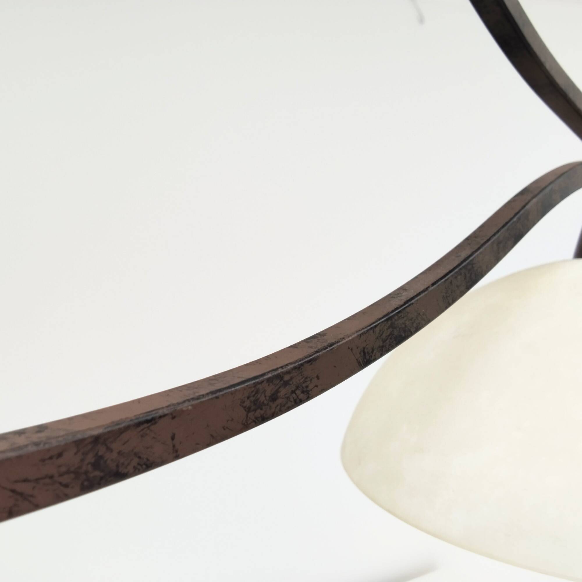 Billiard pendant light with double opaline lampshade